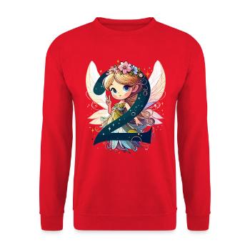 2 Jahre Fee Elfe Geburtstag Geschenk - Unisex Pullover - Rot - Vorne - Alina (178cm) & Michal (187cm)