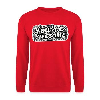 Du bist großartig! Du bist großartig! * - Unisex Pullover - Rot - Vorne - Alina (178cm) & Michal (187cm)