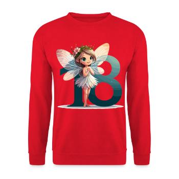 18 Jahre Fee Elfe süß Geburtstag Geschenk - Unisex Pullover - Rot - Vorne - Alina (178cm) & Michal (187cm)