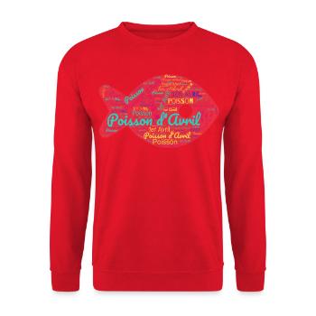 APRIL FOOL - Unisex Sweatshirt - red - Front - Alina (178cm) & Michal (187cm)