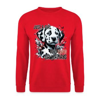 Fille aime le cadeau de chiot dalmatien - Sweat-shirt Unisexe - rouge - Devant - Alina (178cm) & Michal (187cm)