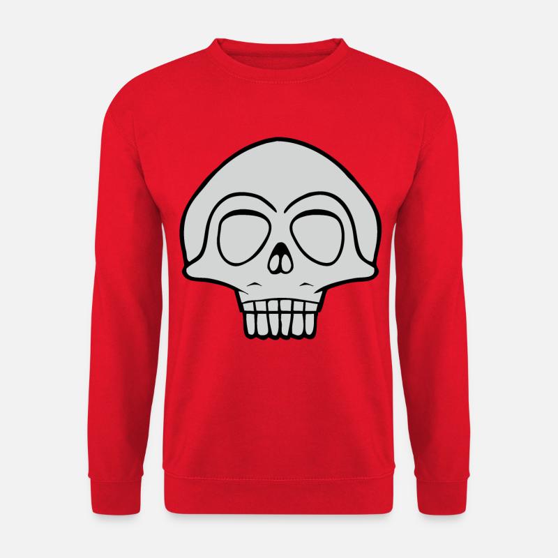 Graues Schädel Design - Unisex Pullover - Rot