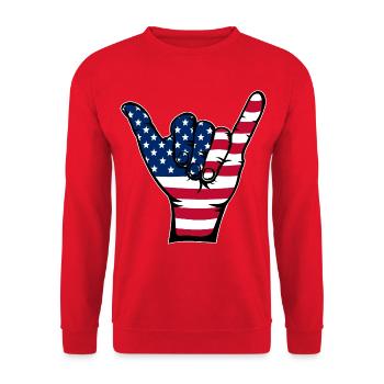 Icône de surf du drapeau des États-Unis - Sweat-shirt Unisexe - rouge - Devant - Alina (178cm) & Michal (187cm)