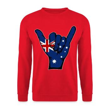Australia Flag Surfing Symbol - Unisex Sweatshirt - red - Front - Alina (178cm) & Michal (187cm)