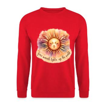 Illumine le monde - Sweat-shirt Unisexe - rouge - Devant - Alina (178cm) & Michal (187cm)