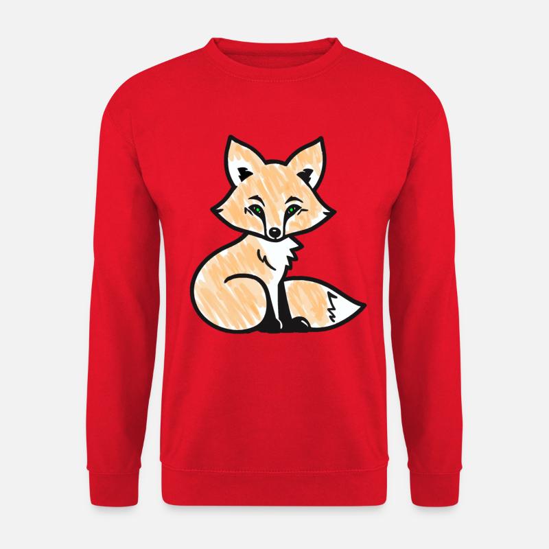 Red Fox (Black) - Unisex Sweatshirt - red