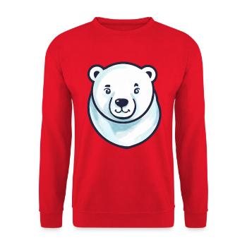 Tête d’ours polaire (bande dessinée) - Sweat-shirt Unisexe - rouge - Devant - Alina (178cm) & Michal (187cm)
