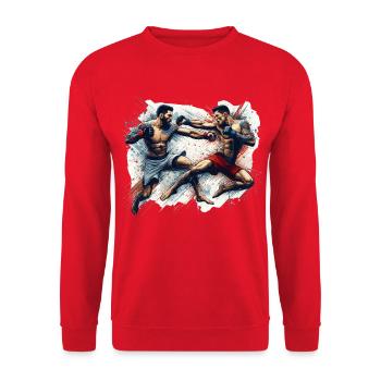 MMA Arts martiaux mixtes Combat Combattant Boxe Gesch - Sweat-shirt Unisexe - rouge - Devant - Alina (178cm) & Michal (187cm)