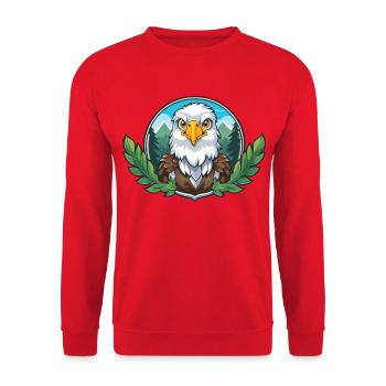 Gardien du pygargue à tête blanche dans la forêt - Sweat-shirt Unisexe - rouge - Devant - Alina (178cm) & Michal (187cm)