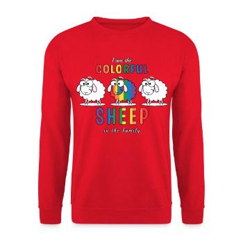 Das bunte Schaf - Unisex Pullover - Rot - Vorne - Alina (178cm) & Michal (187cm)