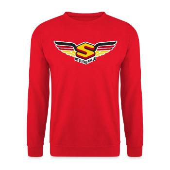Steuerzahler / in - Held / in der Nation - Unisex Pullover - Rot - Vorne - Alina (178cm) & Michal (187cm)
