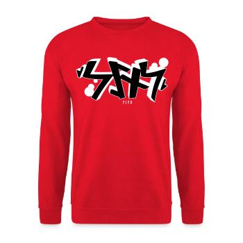 Sins rune graffiti - Unisex Pullover - Rot - Vorne - Alina (178cm) & Michal (187cm)