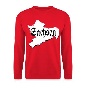 Sachsen schwarz weiß - Unisex Pullover - Rot - Vorne - Alina (178cm) & Michal (187cm)