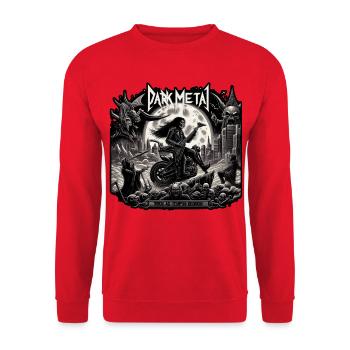 Squelettes de moto en métal foncé - Sweat-shirt Unisexe - rouge - Devant - Alina (178cm) & Michal (187cm)