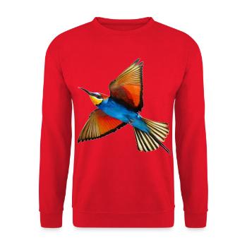 Bienenfresser-Vogel - Unisex Pullover - Rot - Vorne - Alina (178cm) & Michal (187cm)