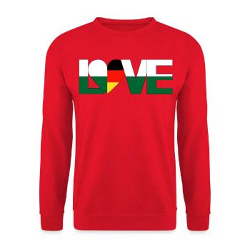 cœur d’amour Saxe Allemagne pays d’origine - Sweat-shirt Unisexe - rouge - Devant - Alina (178cm) & Michal (187cm)