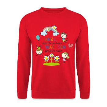 Saying Farewell | Children - Rainbow - Flowers - Unisex Sweatshirt - red - Front - Alina (178cm) & Michal (187cm)
