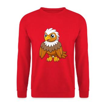Aigle Mignon Mascotte Personnage De Dessin Animé Kawaii - Sweat-shirt Unisexe - rouge - Devant - Alina (178cm) & Michal (187cm)