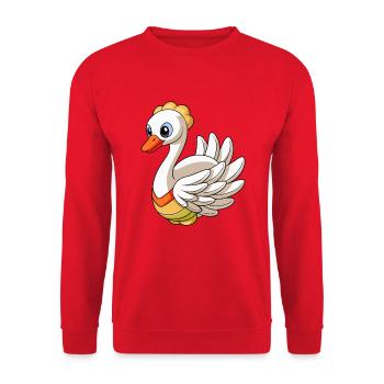 Cygne Mascotte mignonne Personnage de dessin animé Kawaii - Sweat-shirt Unisexe - rouge - Devant - Alina (178cm) & Michal (187cm)