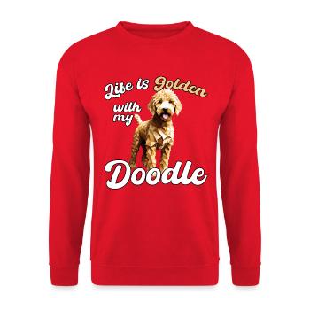 Goldendoodle Golden Doodle Life Cadeau d’or - Sweat-shirt Unisexe - rouge - Devant - Alina (178cm) & Michal (187cm)