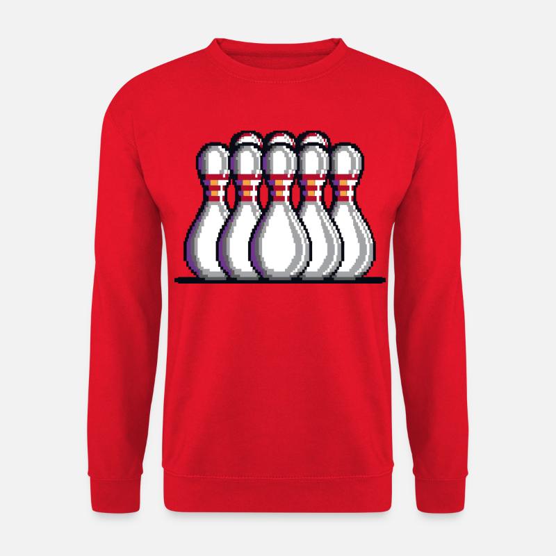 Pixel Bowling Pins - Unisex Pullover - Rot