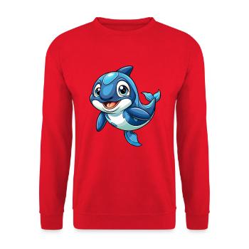 Orque Mignon Personnage De Dessin Animé Kawaii Clipart - Sweat-shirt Unisexe - rouge - Devant - Alina (178cm) & Michal (187cm)