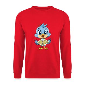 Titmouse Niedliche Cartoon-Figur Kawaii Clipart - Unisex Pullover - Rot - Vorne - Alina (178cm) & Michal (187cm)