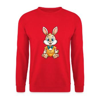 Rabbit Cute Cartoon Character Kawaii Clipart - Unisex Sweatshirt - red - Front - Alina (178cm) & Michal (187cm)