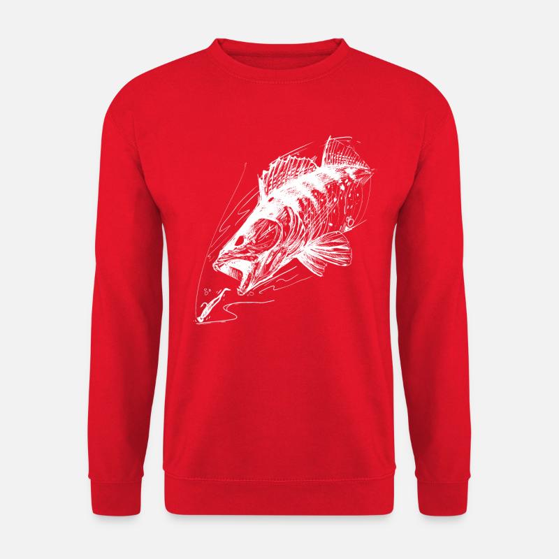 Fisch des Lebens! - Angeltshirt Zanderangriff 2 W - Unisex Pullover - Rot