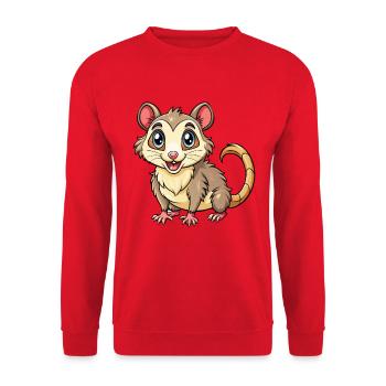 Possum Cute Cartoon Character Kawaii Clipart - Unisex Sweatshirt - red - Front - Alina (178cm) & Michal (187cm)