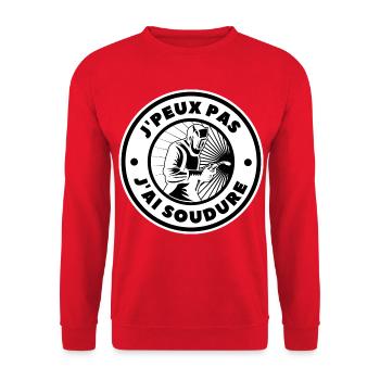 Je Peux Pas j'ai Soudure - Sweat-shirt Unisexe - rouge - Devant - Alina (178cm) & Michal (187cm)
