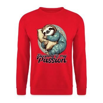 Cadeau de la passion endormie de la paresse - Sweat-shirt Unisexe - rouge - Devant - Alina (178cm) & Michal (187cm)