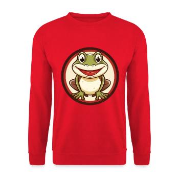 Frog Colorful Kawaii Cartoon Character Clipart Pet - Unisex Sweatshirt - red - Front - Alina (178cm) & Michal (187cm)