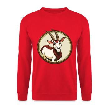 Oryx coloré Kawaii dessin animé personnage Clipart Animal de compagnie - Sweat-shirt Unisexe - rouge - Devant - Alina (178cm) & Michal (187cm)