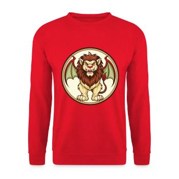 Manticore Coloré Kawaii Dessin Animé Personnage Animal de compagnie - Sweat-shirt Unisexe - rouge - Devant - Alina (178cm) & Michal (187cm)