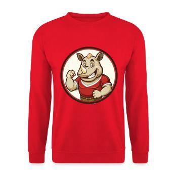 rhinocéros coloré kawaii personnage de dessin animé clipart - Sweat-shirt Unisexe - rouge - Devant - Alina (178cm) & Michal (187cm)