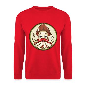 Squid Colorful Kawaii Cartoon Character Clipart - Unisex Sweatshirt - red - Front - Alina (178cm) & Michal (187cm)