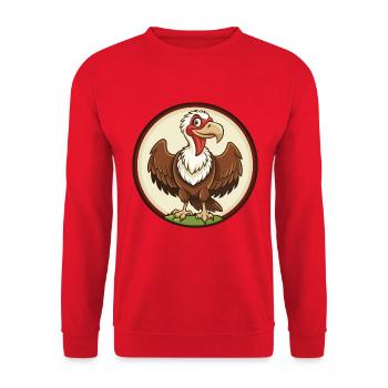 Vulture Coloré Kawaii Dessin Animé Personnage Clipart - Sweat-shirt Unisexe - rouge - Devant - Alina (178cm) & Michal (187cm)