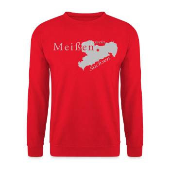 Meißen - Mein Sachsen - Heimatstadt - Unisex Pullover - Rot - Vorne - Alina (178cm) & Michal (187cm)