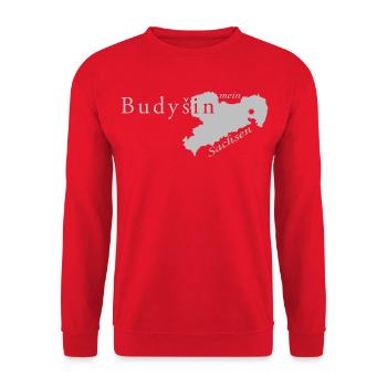 Budyšin (Bautzen) - Mein Sachsen - Heimatstadt - Unisex Pullover - Rot - Vorne - Alina (178cm) & Michal (187cm)