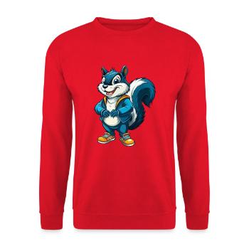 Eichhörnchen Cool Kawaii Cartoon Figur Clipart - Unisex Pullover - Rot - Vorne - Alina (178cm) & Michal (187cm)