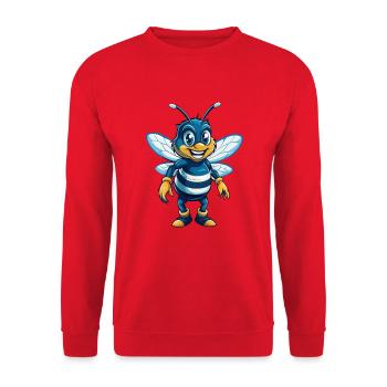 Biene Cool Kawaii Cartoon Charakter Clipart - Unisex Pullover - Rot - Vorne - Alina (178cm) & Michal (187cm)