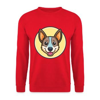 Australian Stumpy Tail Cattle Dog Breed Cartoon - Unisex Sweatshirt - red - Front - Alina (178cm) & Michal (187cm)