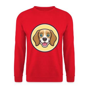 Beagle Race de chien Dessin animé Kawaii Clipart Animal de compagnie - Sweat-shirt Unisexe - rouge - Devant - Alina (178cm) & Michal (187cm)