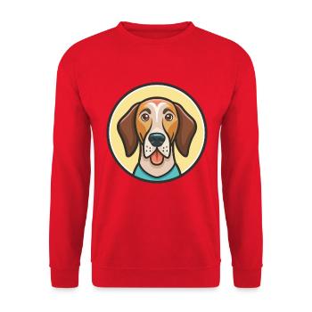 Bulgarian Scenthound Dog Breed Cartoon Kawaii Pet - Unisex Sweatshirt - red - Front - Alina (178cm) & Michal (187cm)
