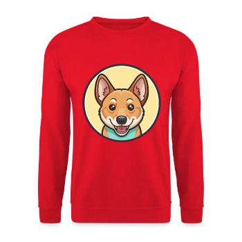 Carolina Chien Race Coloré Dessin animé Kawaii Clipart - Sweat-shirt Unisexe - rouge - Devant - Alina (178cm) & Michal (187cm)