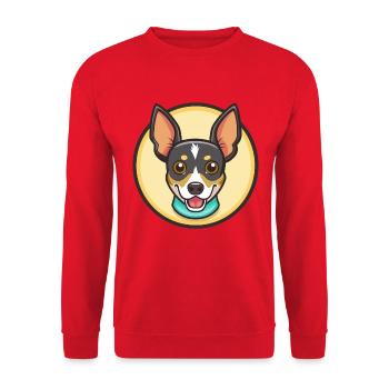 Decker Rat Terrier Hunderasse Cartoon Kawaii - Unisex Pullover - Rot - Vorne - Alina (178cm) & Michal (187cm)