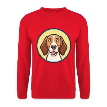 Colombien Fino Hound Chien Race Dessin Animé Kawaii Pet - Sweat-shirt Unisexe - rouge - Devant - Alina (178cm) & Michal (187cm)