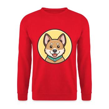 Middle Asian Ovtcharka Dog Breed Cartoon Kawaii - Unisex Sweatshirt - red - Front - Alina (178cm) & Michal (187cm)