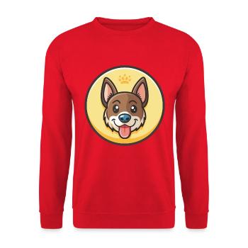Nouvelle-Zélande Tête Chien Race Drôle Dessin Animé Kawaii - Sweat-shirt Unisexe - rouge - Devant - Alina (178cm) & Michal (187cm)